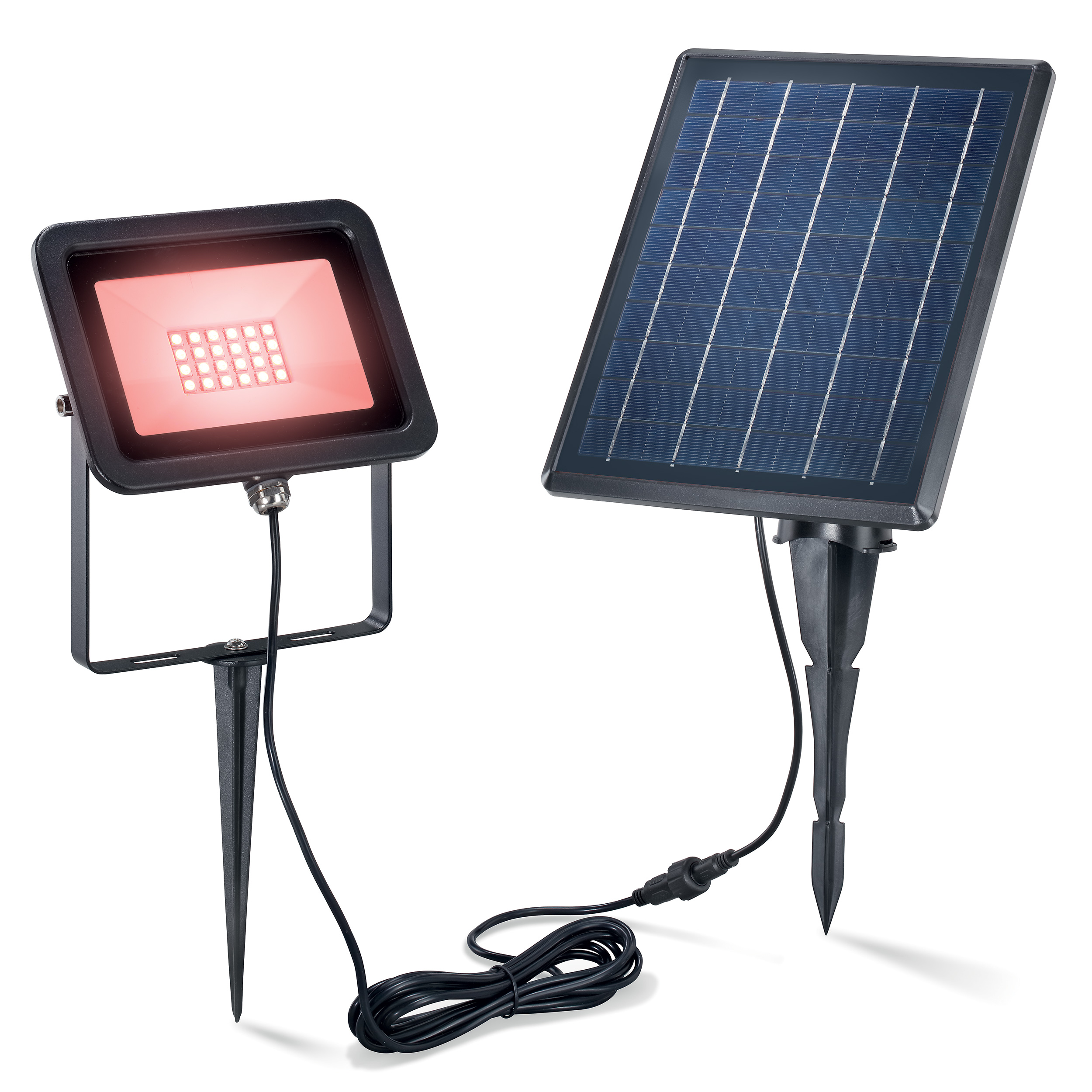 Solarstrahler RGB Bunt Flutlicht Solarleuchte LED Garten Deko Esotec