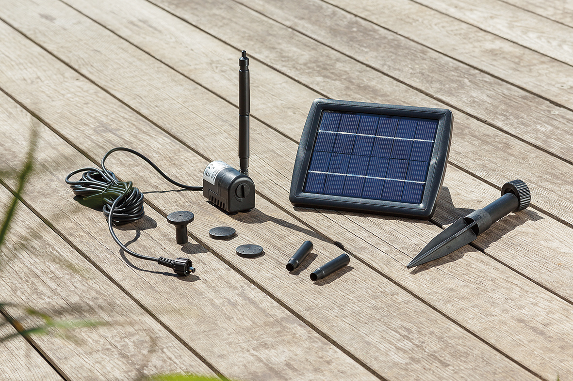 Solar Teichpumpe 2W 175l/h Solarpumpe Gartenteich Pumpenset Teich