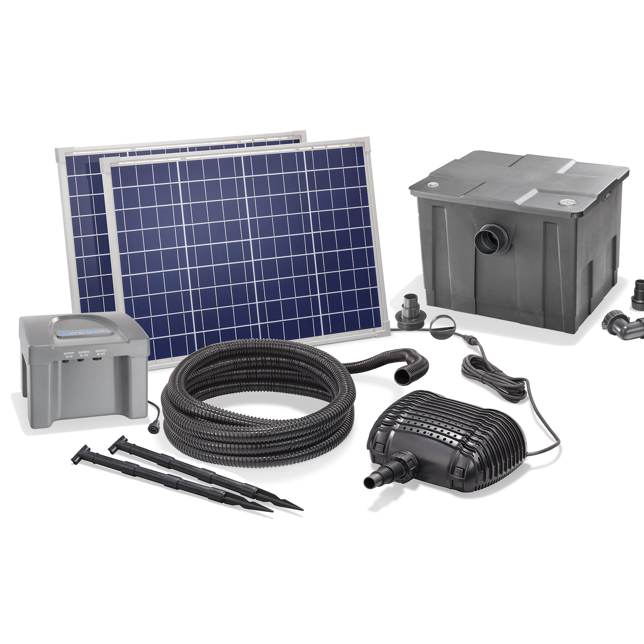 Kit Pompe Solaire Bassin Avec Filtre Premium 2500l-50w