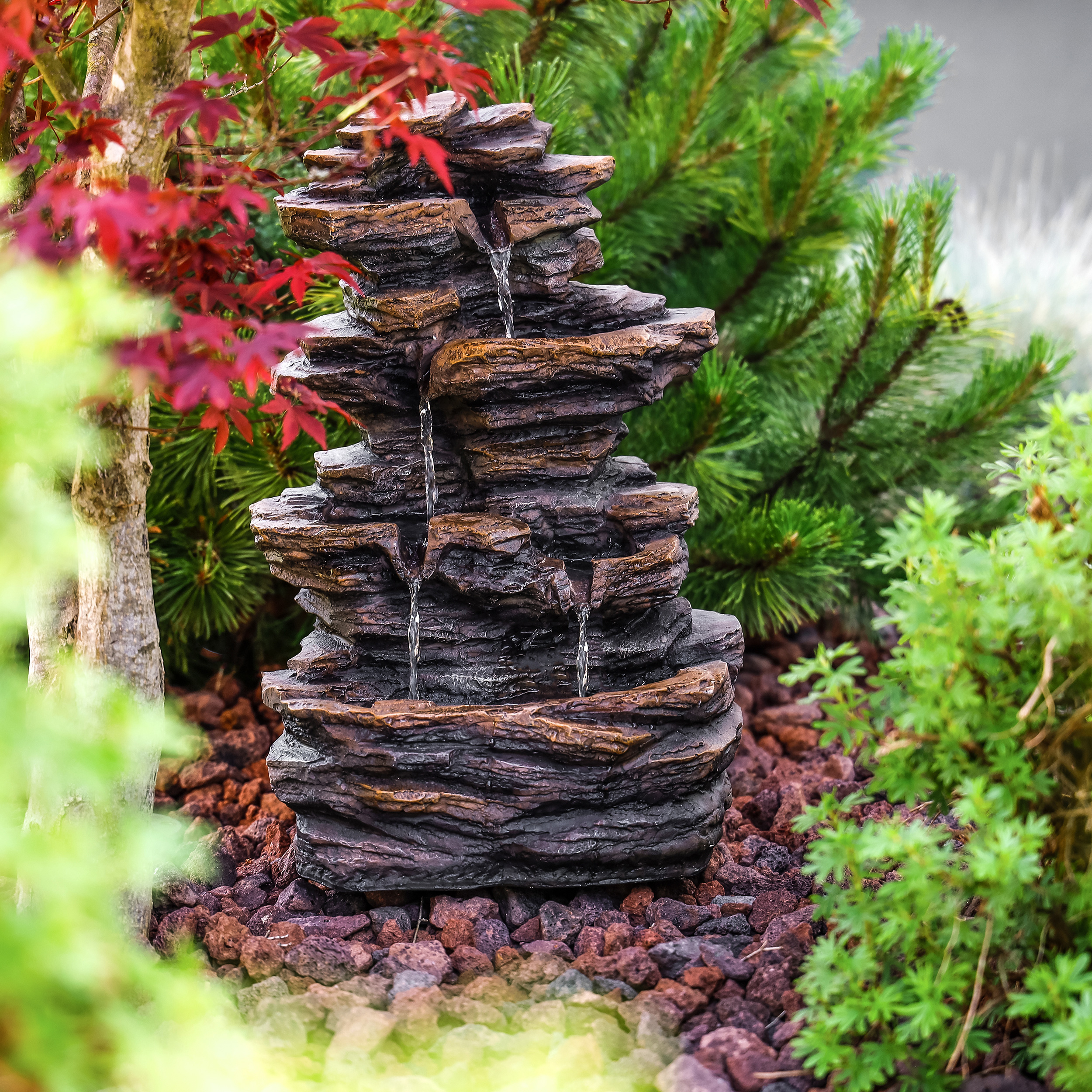 Gartenbrunnen Springbrunnen Kaskaden Zierbrunnen Deko Zimmerbrunnen