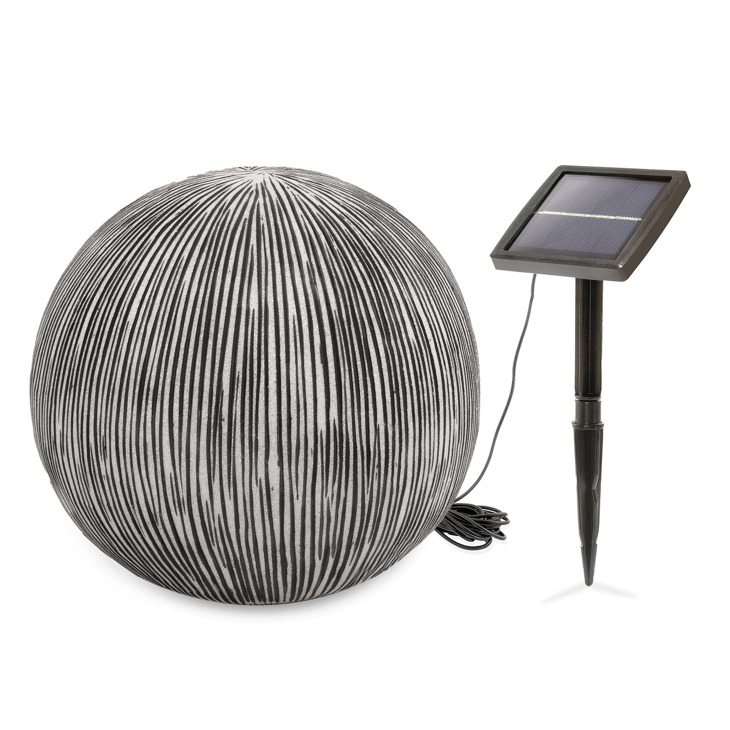 Solarkugel 27 cm Sandstein Optik Solarleuchte Garten Deko LED esotec